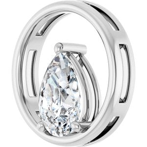 Platinum  12x8 mm Pear Pendant Mounting – image 3
