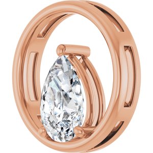 10K Rose Gold  12x8 mm Pear Pendant Mounting – image 3