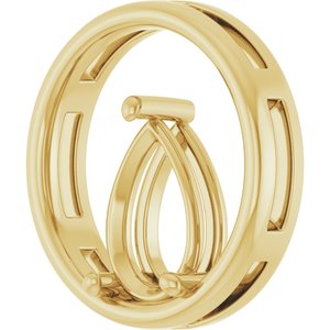 14K Yellow Gold  12x8 mm Pear Pendant Mounting – image 4