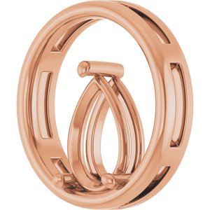 14K Rose Gold  12x8 mm Pear Pendant Mounting – image 4