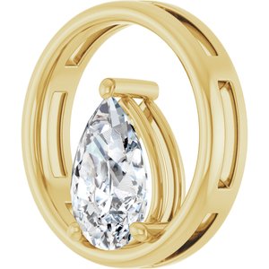 10K Yellow Gold  12x8 mm Pear Pendant Mounting – image 3