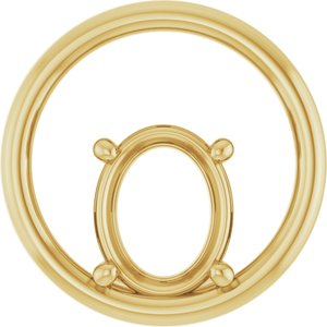 18K Yellow Gold  10x8 mm Oval Pendant Mounting – image 2