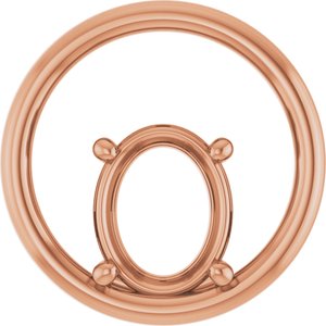10K Rose Gold  10x8 mm Oval Pendant Mounting – image 2