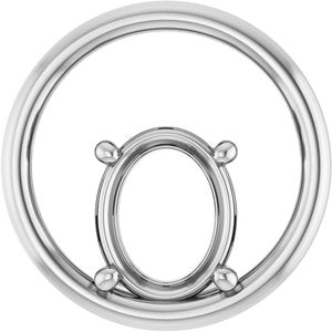 18K White Gold  10x8 mm Oval Pendant Mounting – image 2