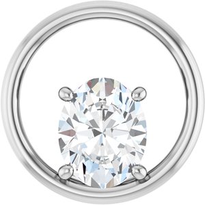 10K White Gold  10x8 mm Oval Pendant Mounting