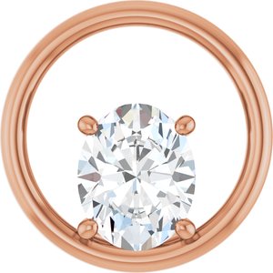 18K Rose Gold  10x8 mm Oval Pendant Mounting