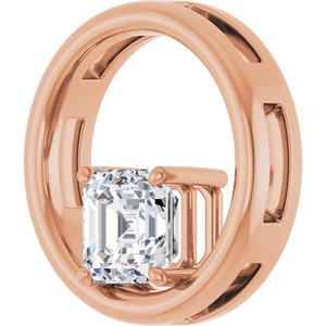 14K Rose Gold  6 mm Asscher Pendant Mounting – image 3
