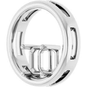 10K White Gold  6 mm Asscher Pendant Mounting – image 4