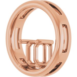 14K Rose Gold  6 mm Asscher Pendant Mounting – image 4
