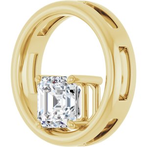 10K Yellow Gold  6 mm Asscher Pendant Mounting – image 3