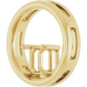 14K Yellow Gold  6 mm Asscher Pendant Mounting – image 4