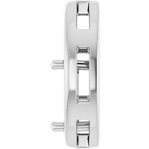 18K White Gold  8x6 mm Emerald Pendant Mounting – image 6
