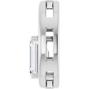 Continuum Sterling Silver  8x6 mm Emerald Pendant Mounting – image 5