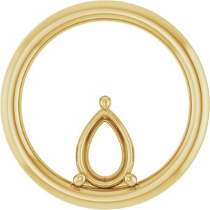 10K Yellow Gold  7x5 mm Pear Pendant Mounting – image 2