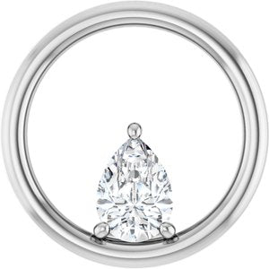 14K White Gold  7x5 mm Pear Pendant Mounting