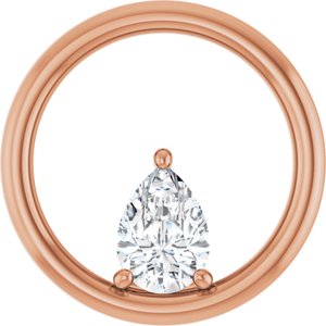 18K Rose Gold  7x5 mm Pear Pendant Mounting