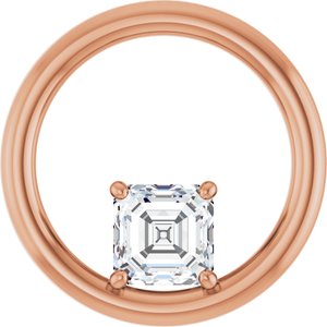 18K Rose Gold  5 mm Asscher Pendant Mounting