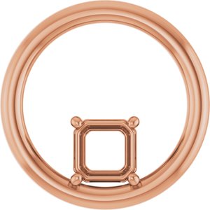10K Rose Gold  5 mm Asscher Pendant Mounting – image 2
