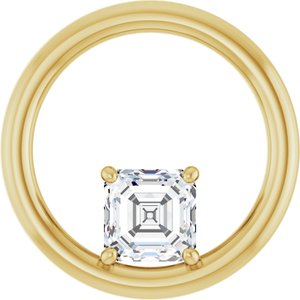 18K Yellow Gold  5 mm Asscher Pendant Mounting