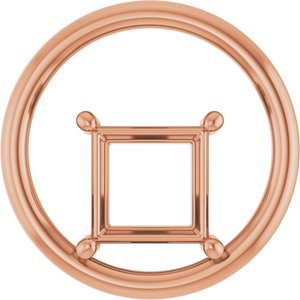 10K Rose Gold  7.5 mm Square Pendant Mounting – image 2