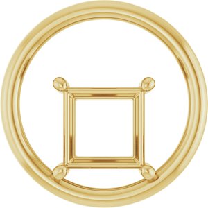 14K Yellow Gold  7.5 mm Square Pendant Mounting – image 2