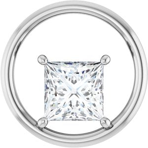 Sterling Silver  7.5 mm Square Pendant Mounting