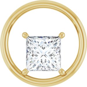 10K Yellow Gold  7.5 mm Square Pendant Mounting