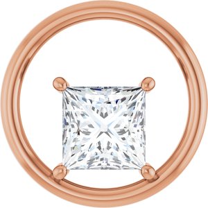 10K Rose Gold  7.5 mm Square Pendant Mounting