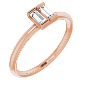 14K Rose Gold 1/4 CTW Natural Diamond Two-Stone Ring