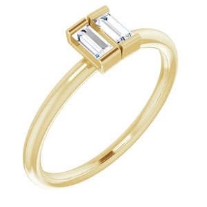 14K Yellow Gold 1/4 CTW Natural Diamond Two-Stone Ring