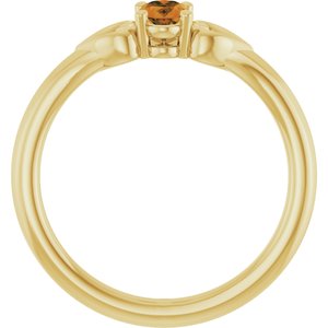14K Yellow Gold Natural Citrine Youth Heart Ring