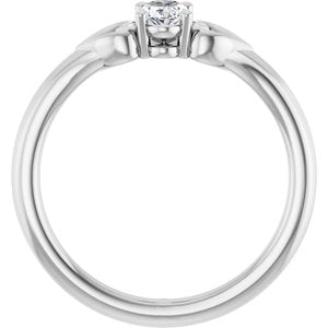 Sterling Silver Natural White Sapphire Youth Heart Ring