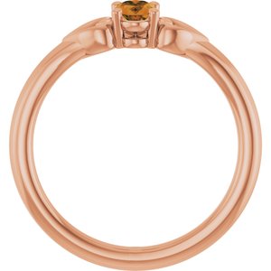 14K Rose Gold Natural Citrine Youth Heart Ring