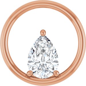 10K Rose Gold  10x7 mm Pear Pendant Mounting