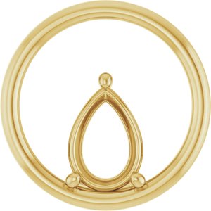 18K Yellow Gold  10x7 mm Pear Pendant Mounting – image 2