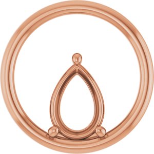 14K Rose Gold  10x7 mm Pear Pendant Mounting – image 2