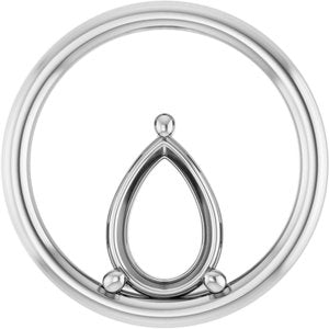 Platinum  10x7 mm Pear Pendant Mounting – image 2