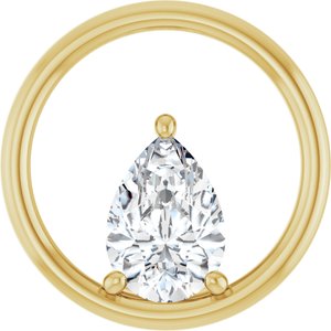 18K Yellow Gold  10x7 mm Pear Pendant Mounting