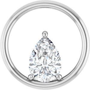 14K White Gold  10x7 mm Pear Pendant Mounting