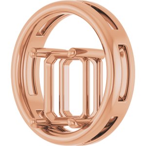10K Rose Gold  10x8 mm Emerald Pendant Mounting – image 4