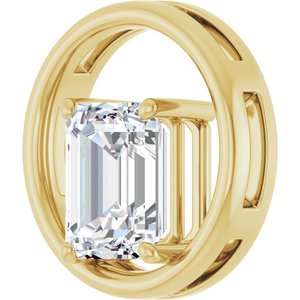 14K Yellow Gold  10x8 mm Emerald Pendant Mounting – image 3