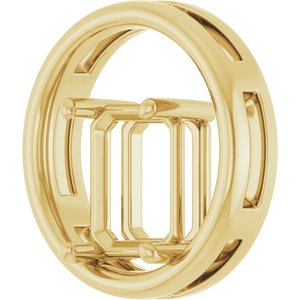 14K Yellow Gold  10x8 mm Emerald Pendant Mounting – image 4