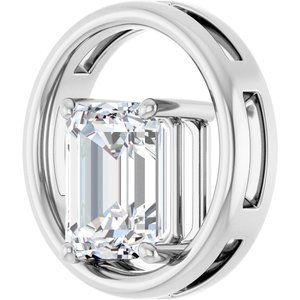 Platinum  10x8 mm Emerald Pendant Mounting – image 3