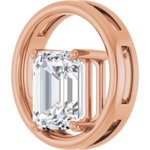 14K Rose Gold  10x8 mm Emerald Pendant Mounting – image 3