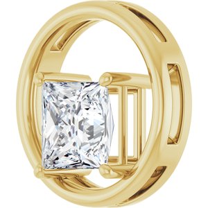 10K Yellow Gold  8 mm Square Pendant Mounting – image 3