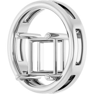 18K White Gold  8 mm Square Pendant Mounting – image 4