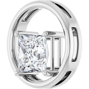 14K White Gold  8 mm Square Pendant Mounting – image 3