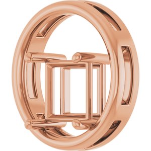 14K Rose Gold  8 mm Square Pendant Mounting – image 4