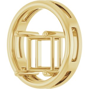 14K Yellow Gold  8 mm Square Pendant Mounting – image 4