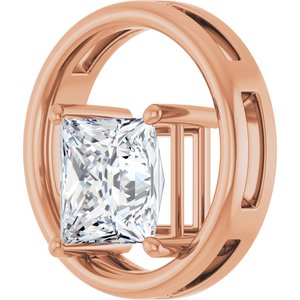 18K Rose Gold  8 mm Square Pendant Mounting – image 3
